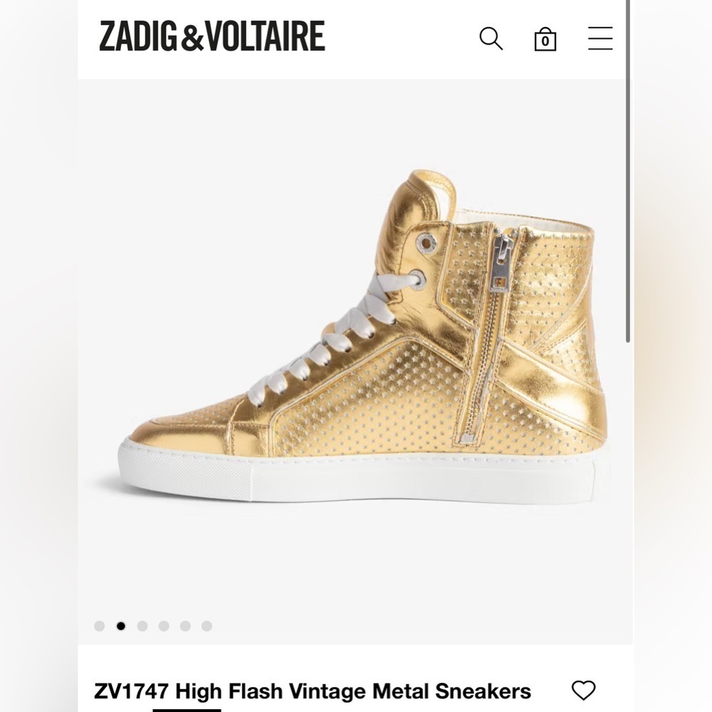 Zadig & Voltaire Gold High-Top Sneakers